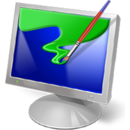 a windows vista icon of a computer being painted on