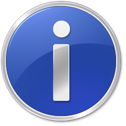a windows vista icon of an i with a blue circle around it, meaning information
